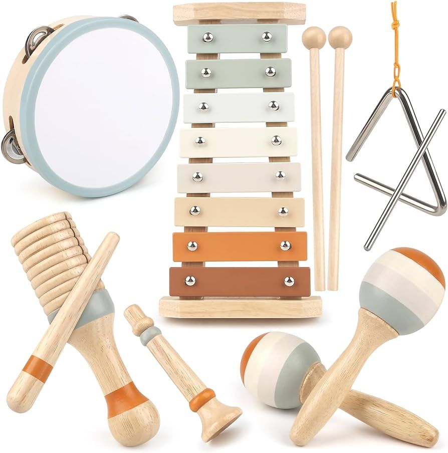 Musical Instruments - Neutral Colors Toddler Toys - Aesthetic Musical Toys, Montessori Toys - Mod... | Amazon (US)