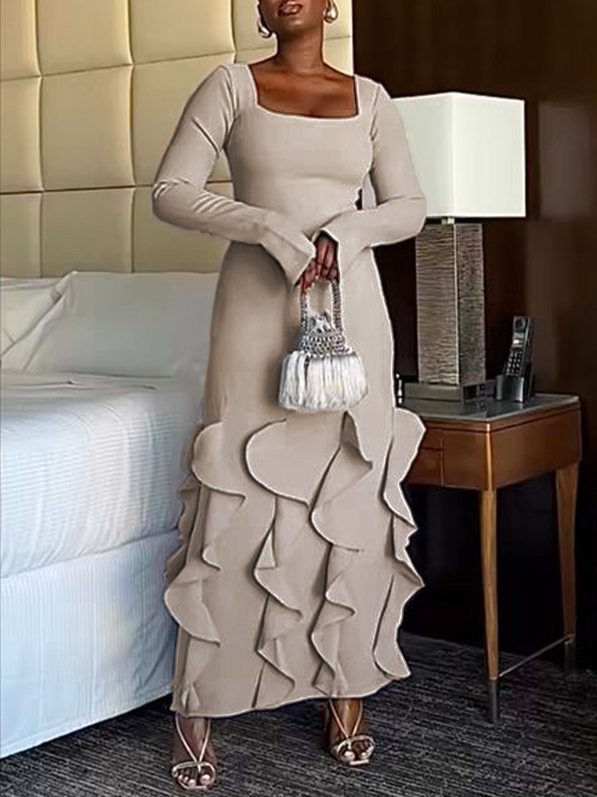 Long Sleeve Plain Elegant Tight Dress | Stylewe