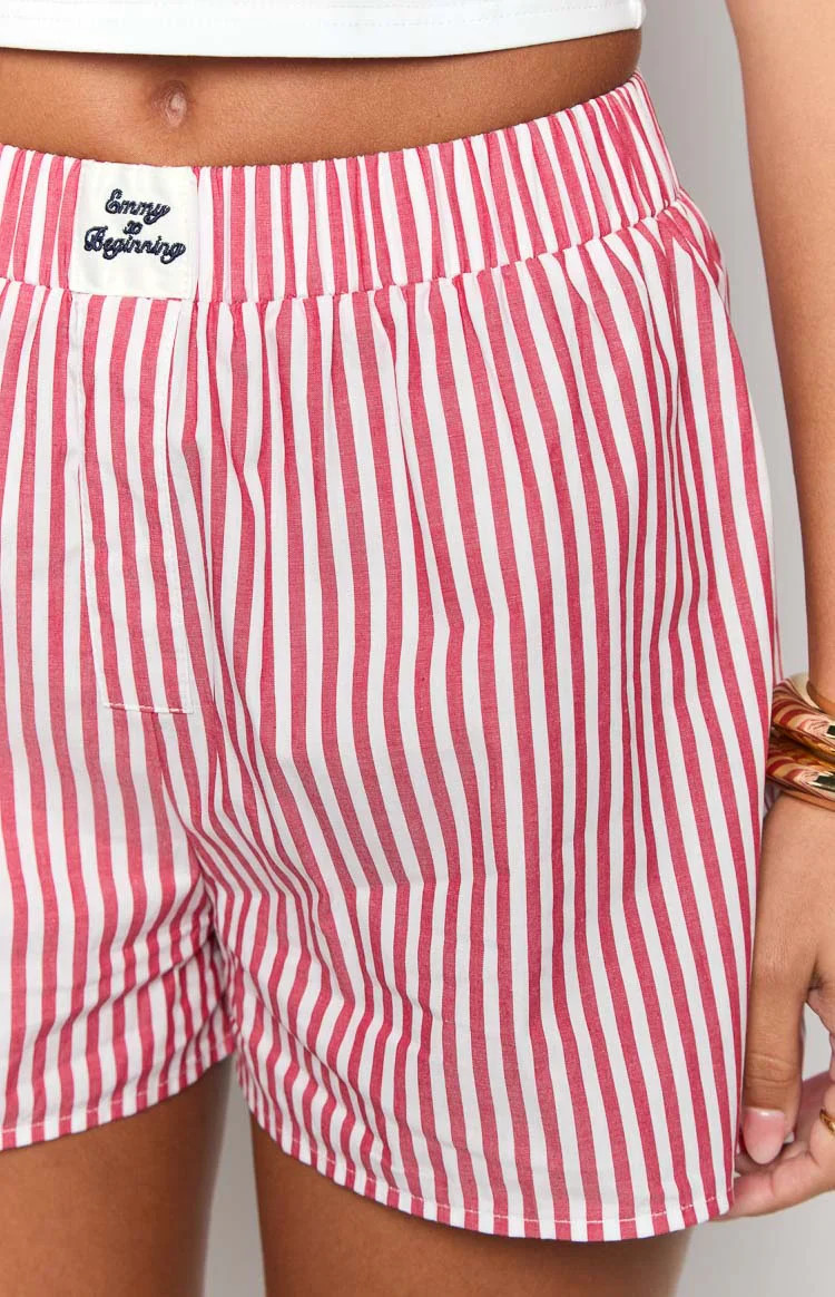 Brad Red Stripe Boxer Shorts | Beginning Boutique (US)