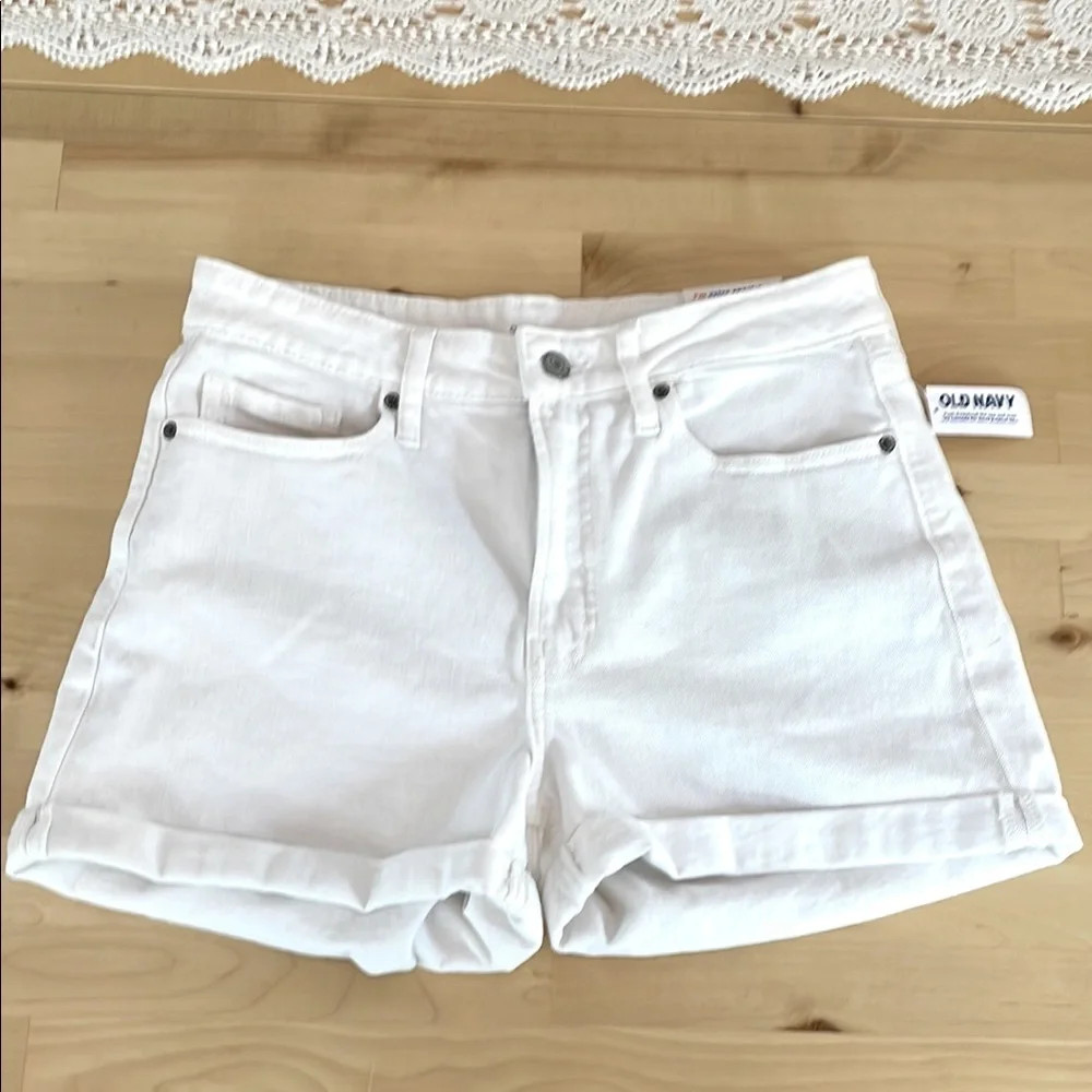 NWT old navy OG straight 3"inseam white stretch jean high rise shorts | Poshmark