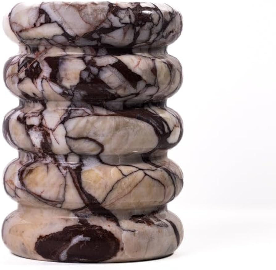 First of a Kind Breccia Marble Layered Decorative Vase, Sculptural Solid Marble Tabletop Vase for... | Amazon (US)