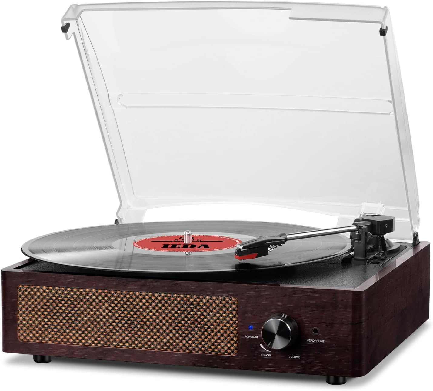 Vinyl Record Player Turntable with Built-in Bluetooth Receiver & 2 Stereo Speakers, 3 Speed 3 Siz... | Amazon (US)