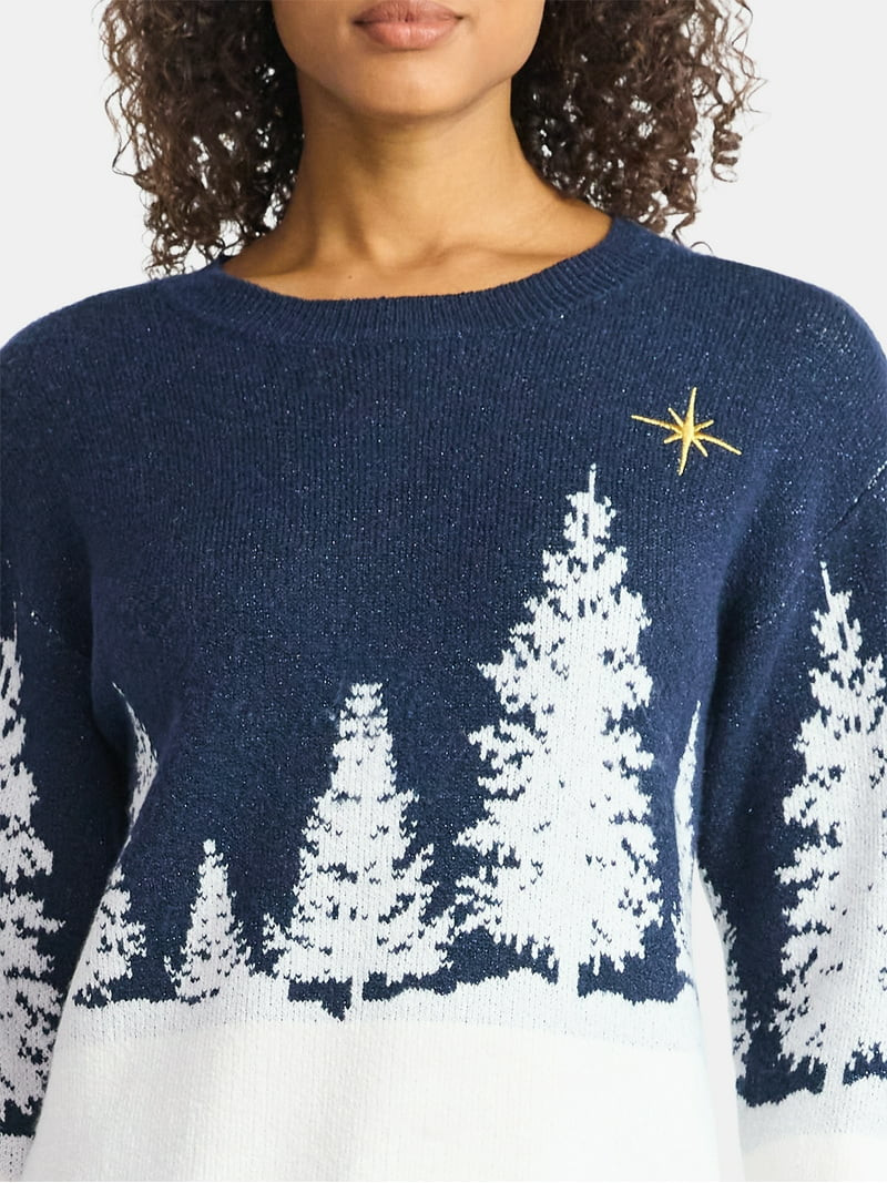 Holiday Time Women's & Women's Plus Pretty Christmas Sweater, Sizes XXS-4X | Walmart (US)
