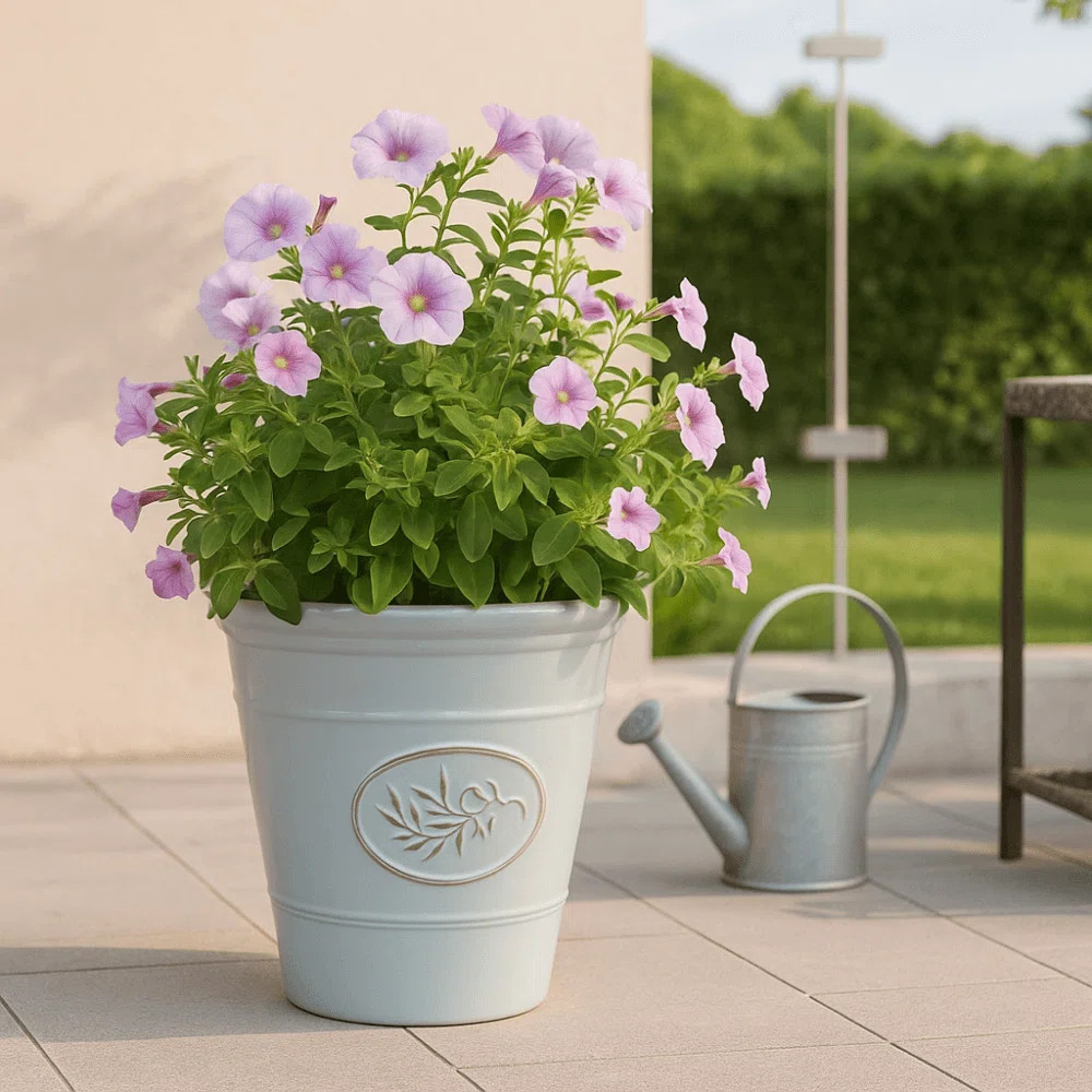 Lark Manor Round Classic Olive Planter 14lt Grey 100% Recycled Plastic Plant Pot | Wayfair.co.uk | Wayfair UK