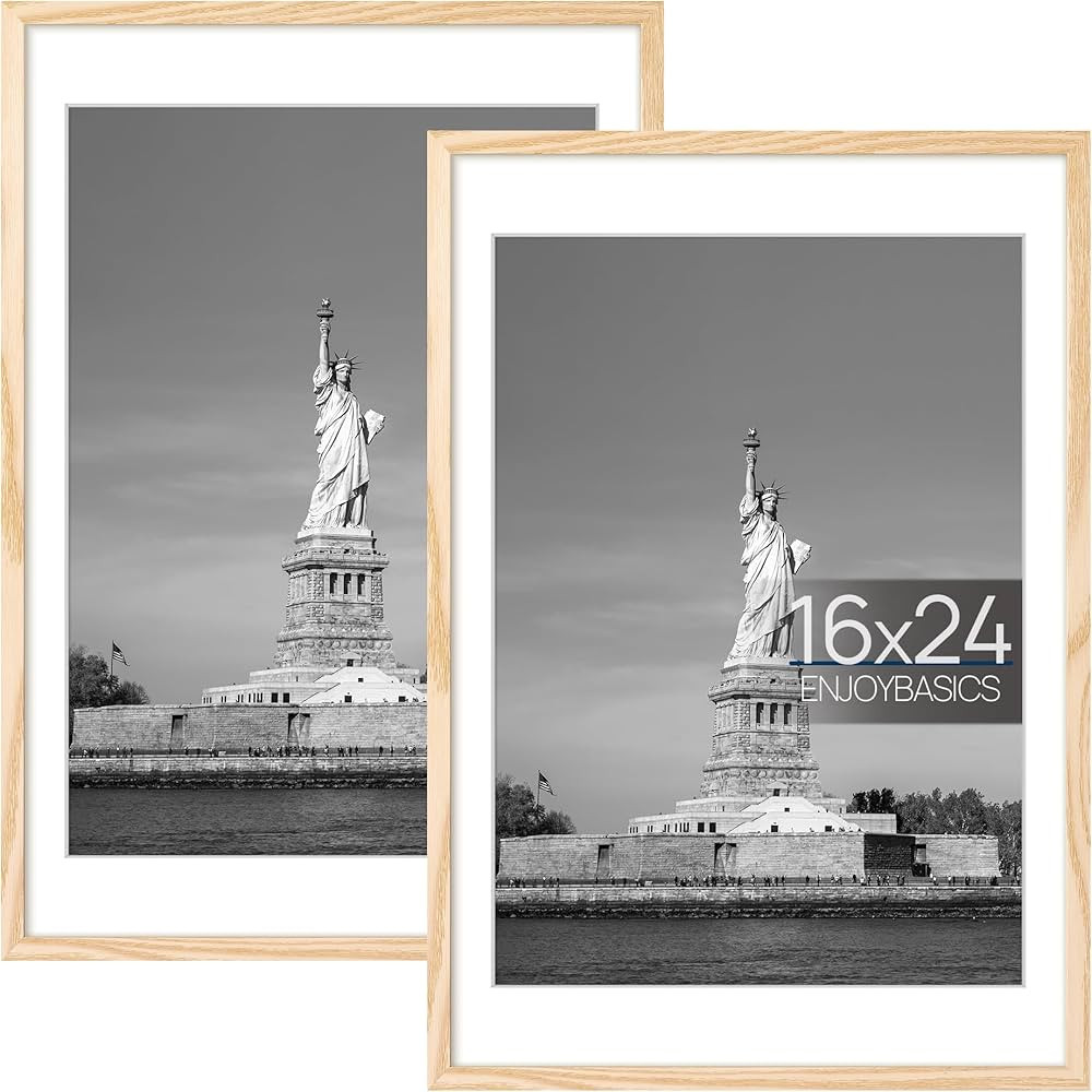 ENJOYBASICS 16x24 Picture Frame, Display Poster 14x20 with Mat or 16 x 24 Without Mat, Wall Galle... | Amazon (US)