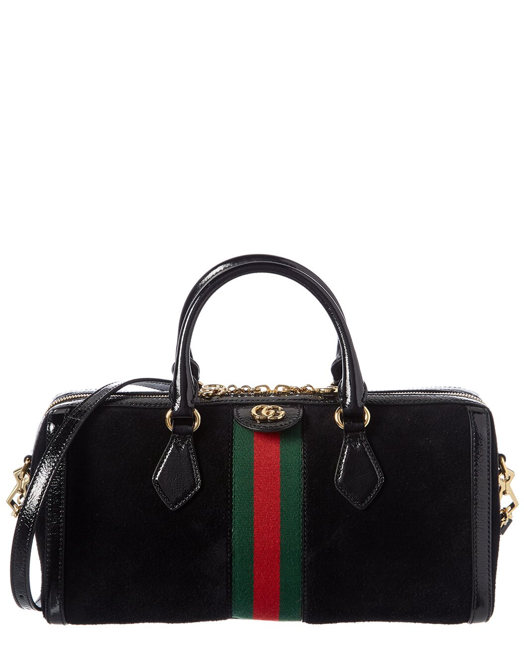 Ophidia Medium Suede & Leather Top Handle Bag | Gilt