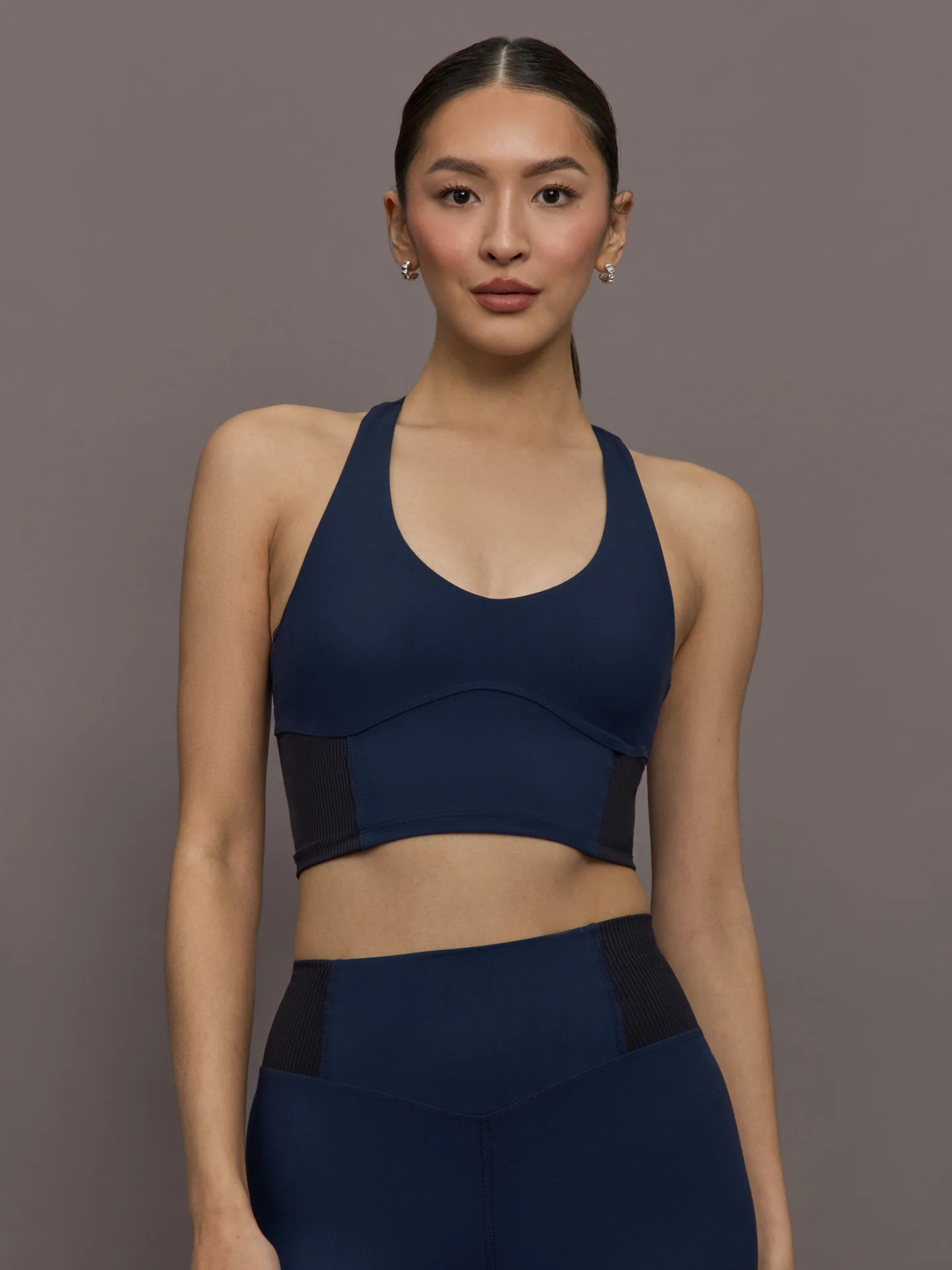 Seamed Bra in Melt - Navy/Black | Carbon38
