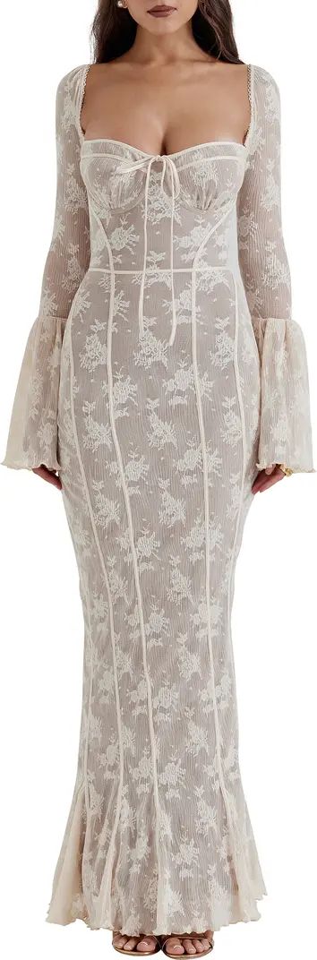 Delilah Floral Long Sleeve Lace Maxi Dress | Nordstrom