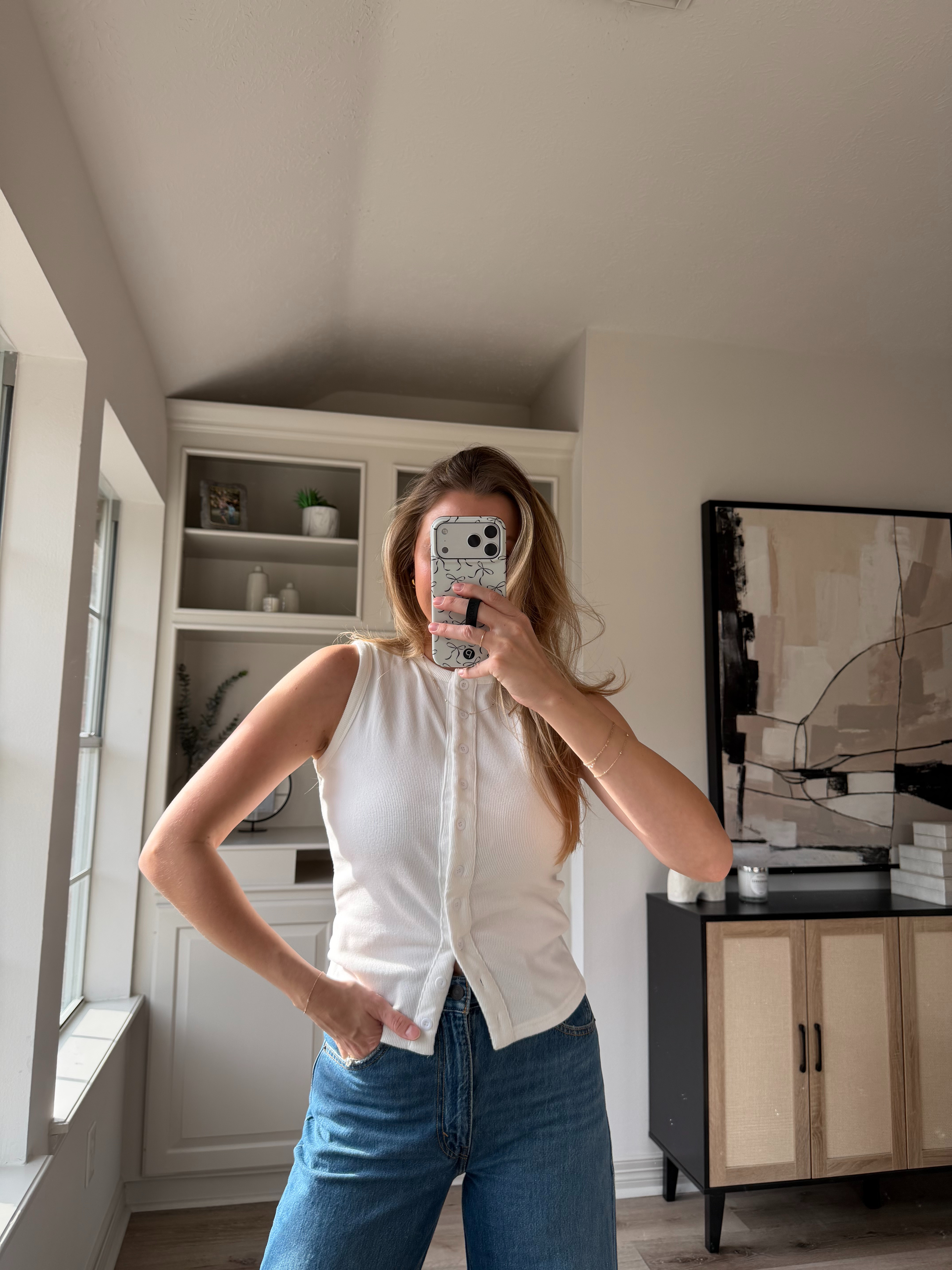 Classic ribbed button tank - the best closet staple and nursing friendly! Wearing M 

 #LTKootd #LTKFindsUnder50