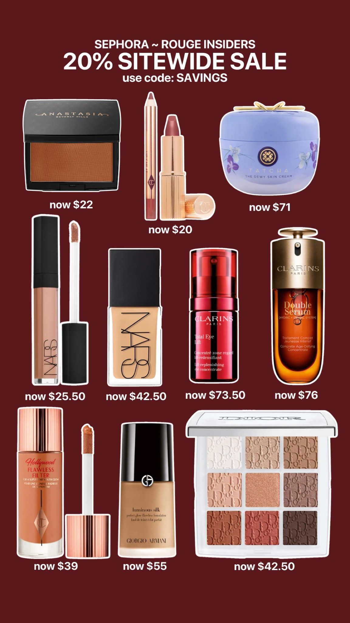 Sephora Rouge Insiders get 20% off sitewide right now with code: SAVINGS

#LTKGiftGuide #LTKBeauty #LTKSaleAlert
