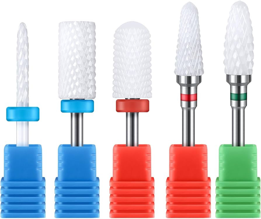 MelodySusie Ceramic Nail Drill Bits Set, 3/32'' (2.35mm) Professional Acrylic Nail File Drill Bit... | Amazon (US)