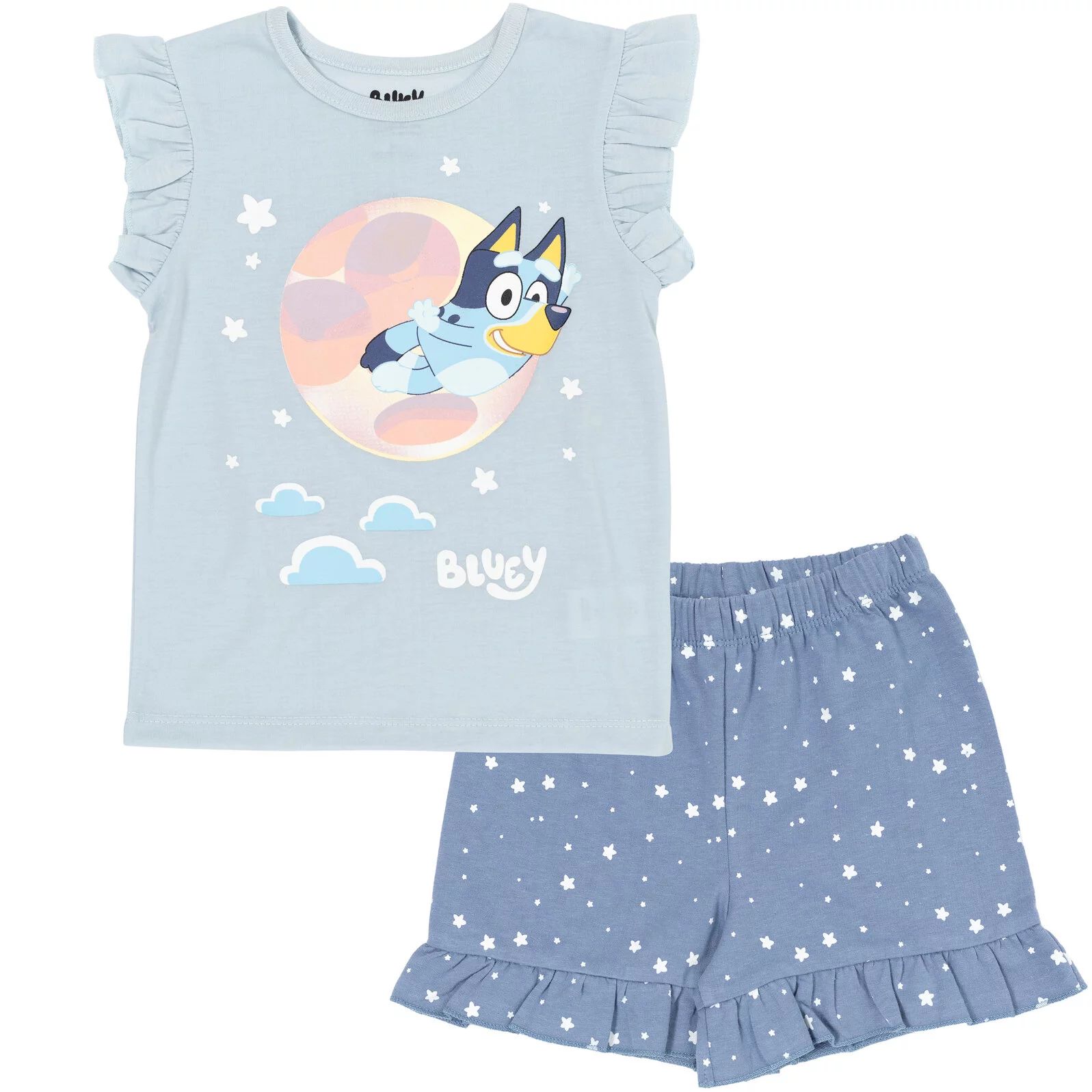 Bluey Girls T-Shirt and French Terry Shorts Outfit Set Toddler to Big Kid | Walmart (US)