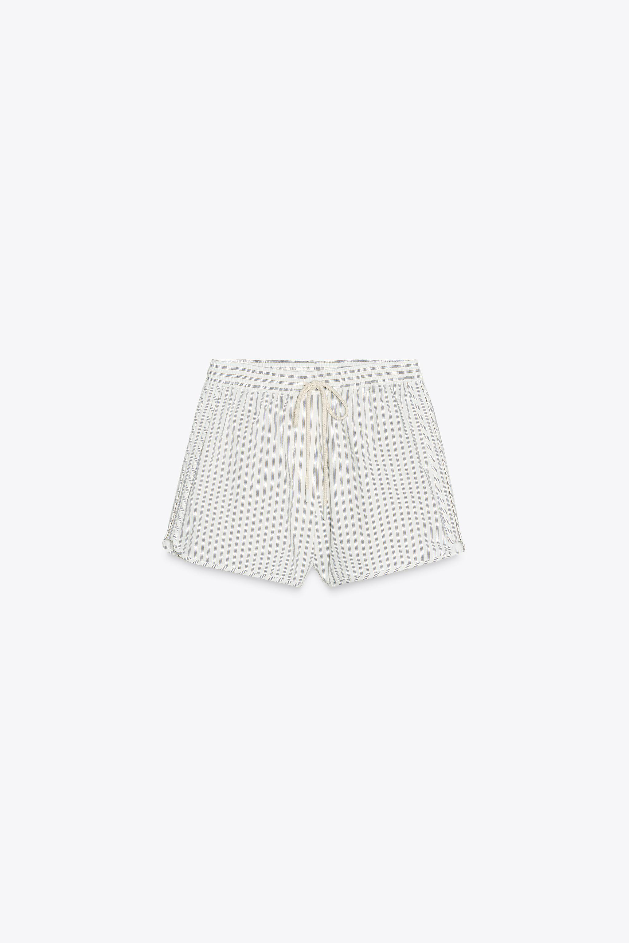DRAWSTRING STRIPED SHORTS | Zara US