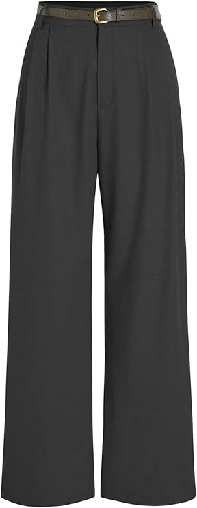 CIDER Solid Linen Blend Belted Wide Leg Pants | Amazon (US)