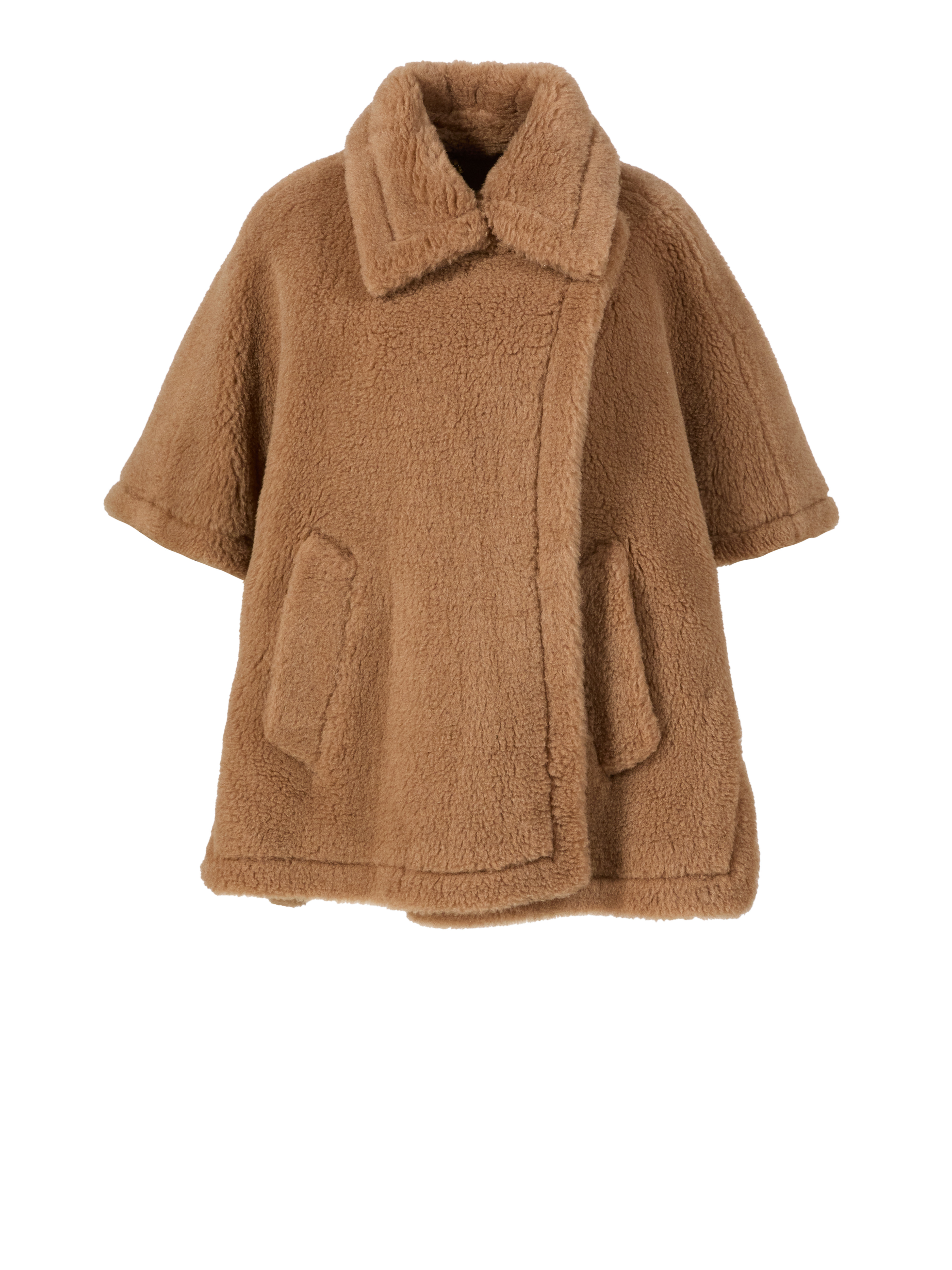 Wollcape 'Tebe' aus Teddyfleece Mittelbraun | S/M | 2100006840841 | Unger-Fashion.com