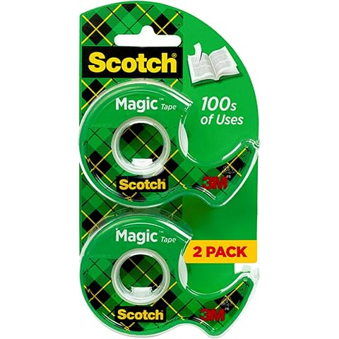 Scotch Magic Tape, Invisible, Repair Christmas Cards and Use as Holiday Gift Wrap Supplies for Ch... | Amazon (US)