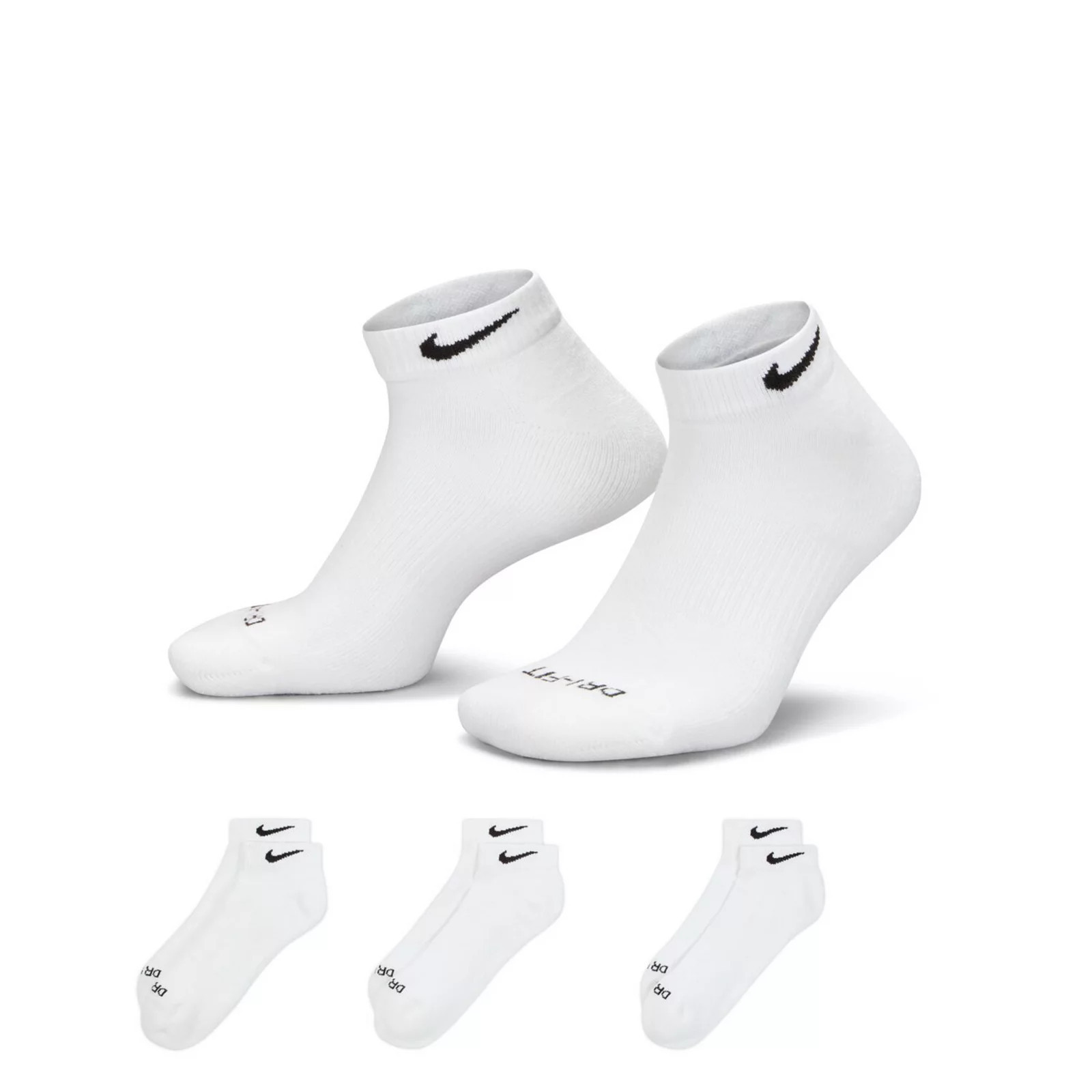 Women's Nike 3-Pack Everyday Plus Cushioned Training Low Cut Socks, Size: Medium, White | Kohl's