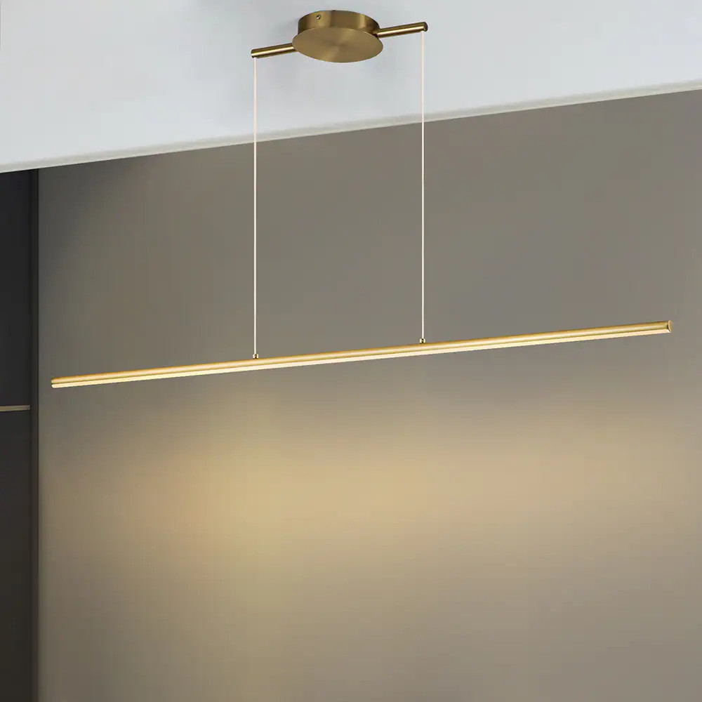 EDISLIVE Neculina 1 -Light Gold Modern/contemporary Linear Integrated LED Large Hanging Kitchen island light | Y81010000040808 | Lowe's
