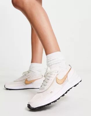 Nike Waffle One sneakers in light soft pink and metallic copper | ASOS (Global)