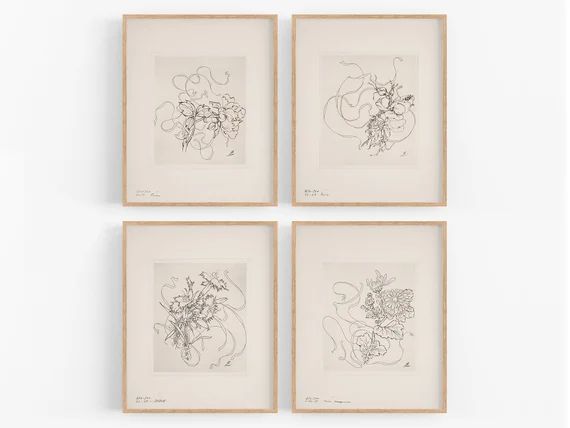Set of Four French Porcelain Flower Sketches Set 2 / | Etsy | Etsy (US)