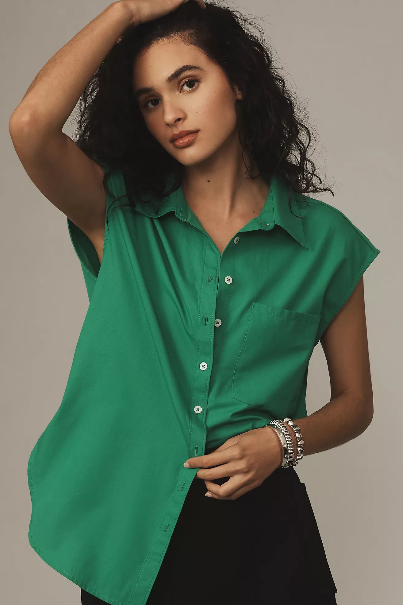 The Bennet Buttondown Shirt by Maeve: Muscle Tank Edition | Anthropologie (US)