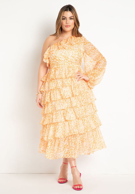Chiffon Ruffled Dress | Eloquii