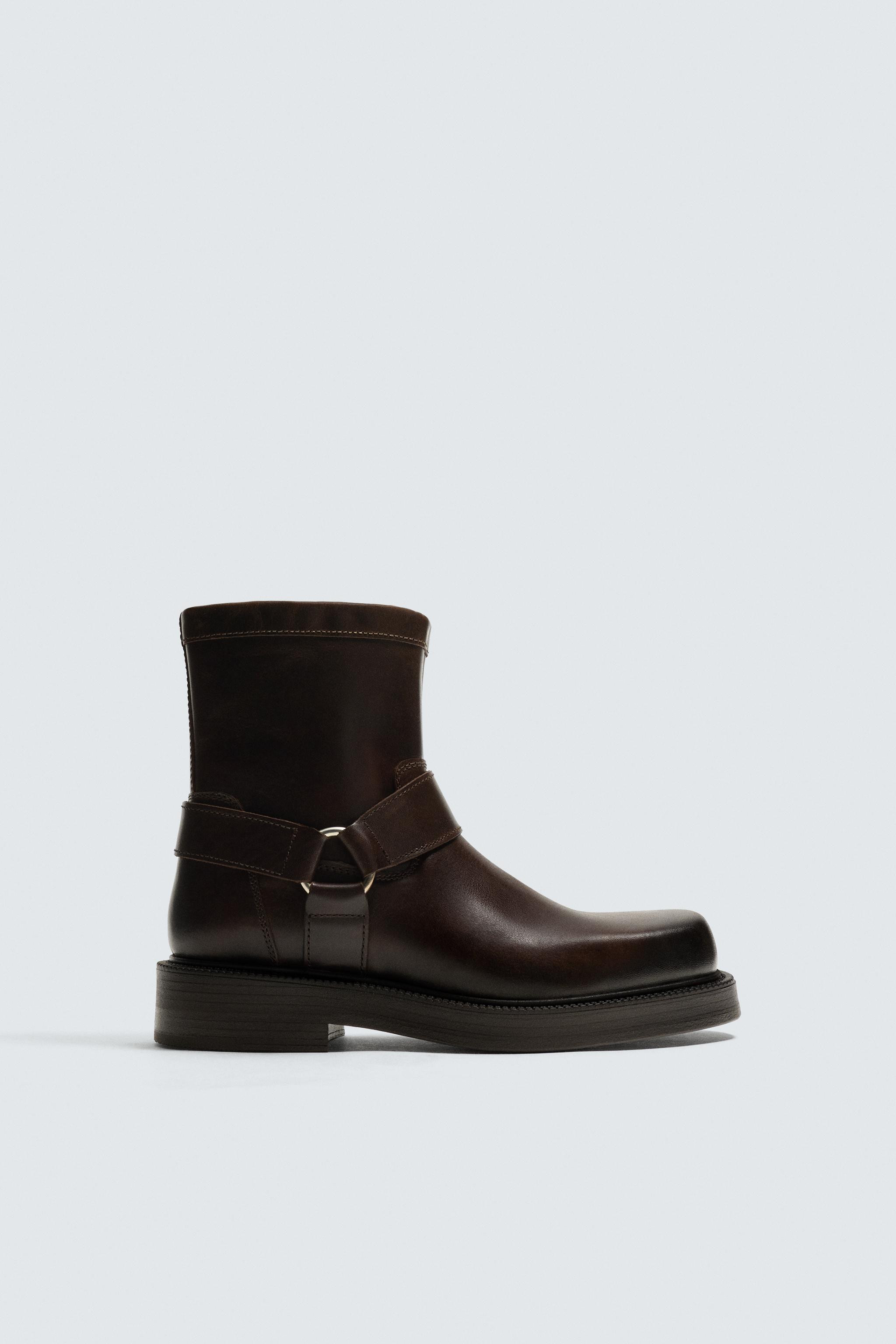 LIMITED EDITION HARNESSED LEATHER BOOTS | Zara US
