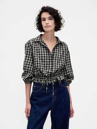 Plaid Tie-Waist Top | Gap (US)
