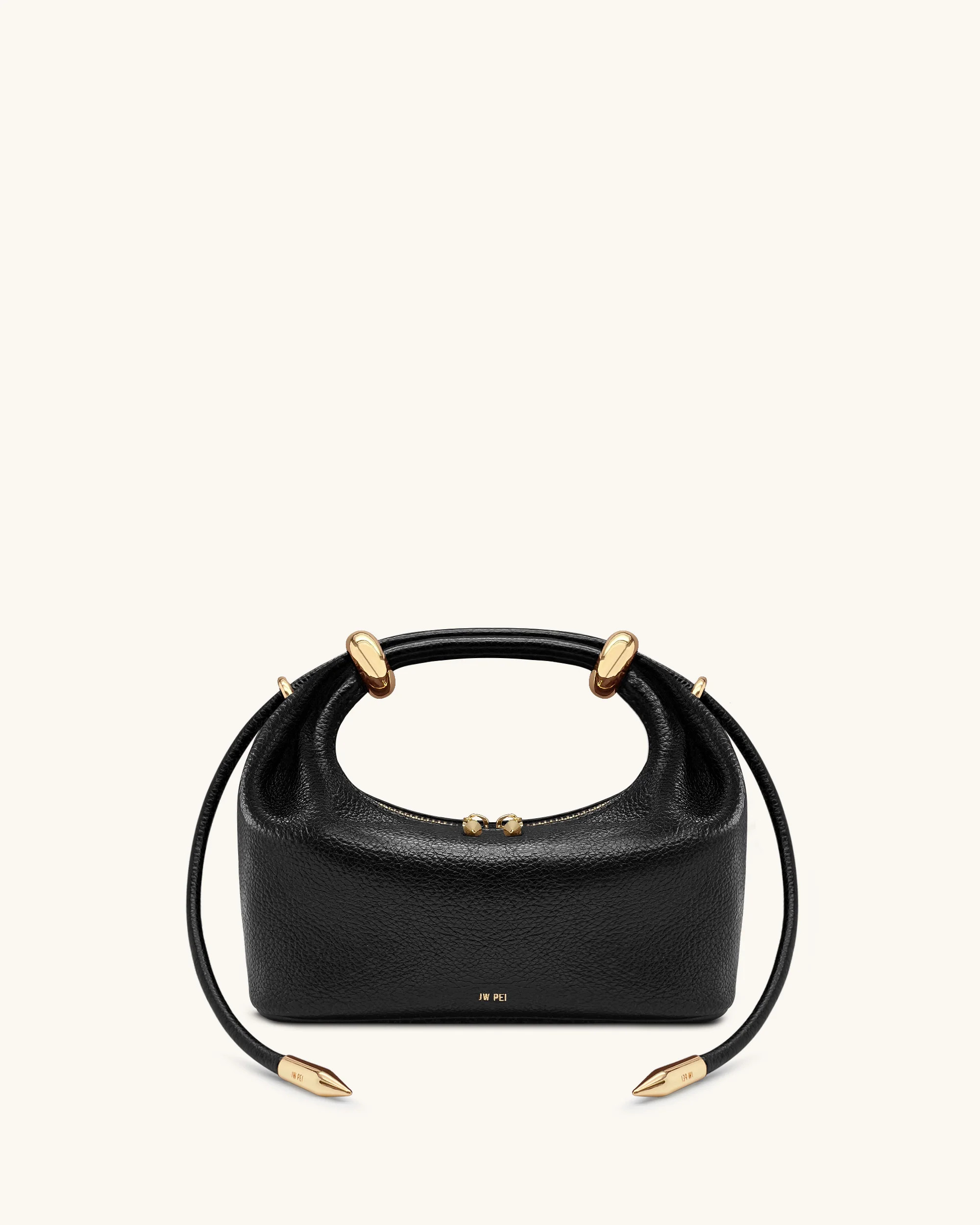 Ellie Metal Ring Embellished Top Handle Bag - Black | JW PEI US