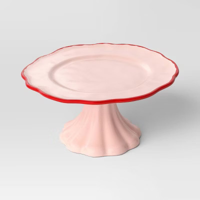 10.25" Stoneware Dessert Pedestal Light Pink - Threshold™ | Target