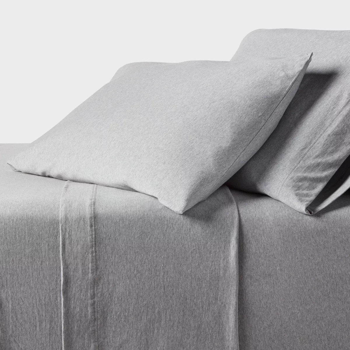 :Standard Cotton Jersey Pillowcase Gray Heather - Threshold™: Machine Washable, 2-Pack, End Clo... | Target