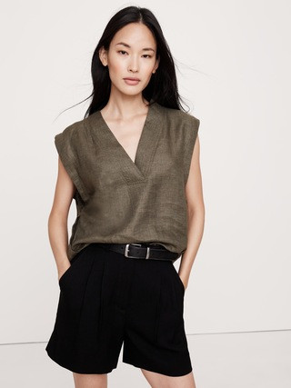 Linen V-Neck Top | Banana Republic (US)