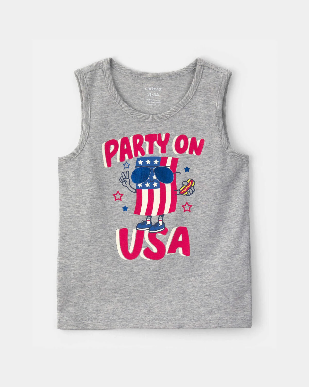 Toddler Boy USA Graphic Tank - Grey | Carter's Inc