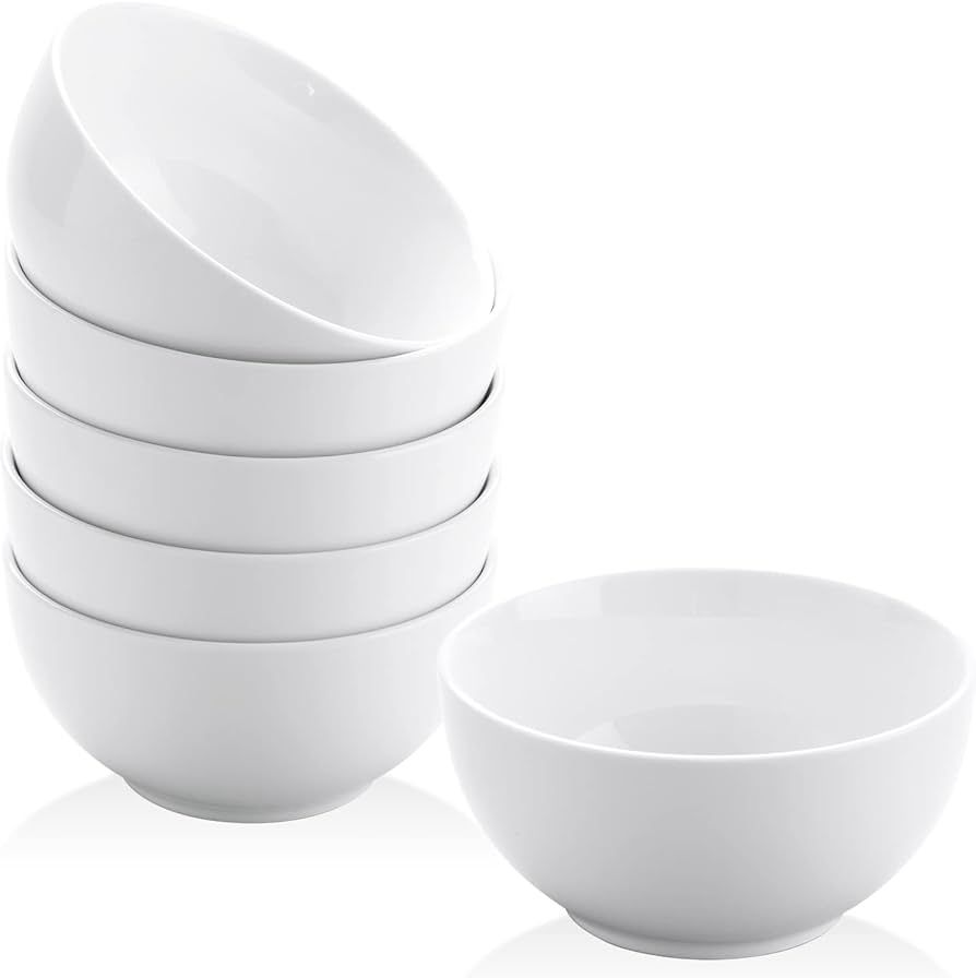 Yedio Small Bowls Set, White Ceramic Bowls of 6, 10 oz Porcelain Bowl for Kitchen Dessert Rice Side  | Amazon (US)