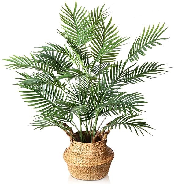 SOGUYI Artificial Palm Tree 28 Inch Tall Fake Palm Tree Plants in Pot, Artificial Plant for Home ... | Amazon (US)
