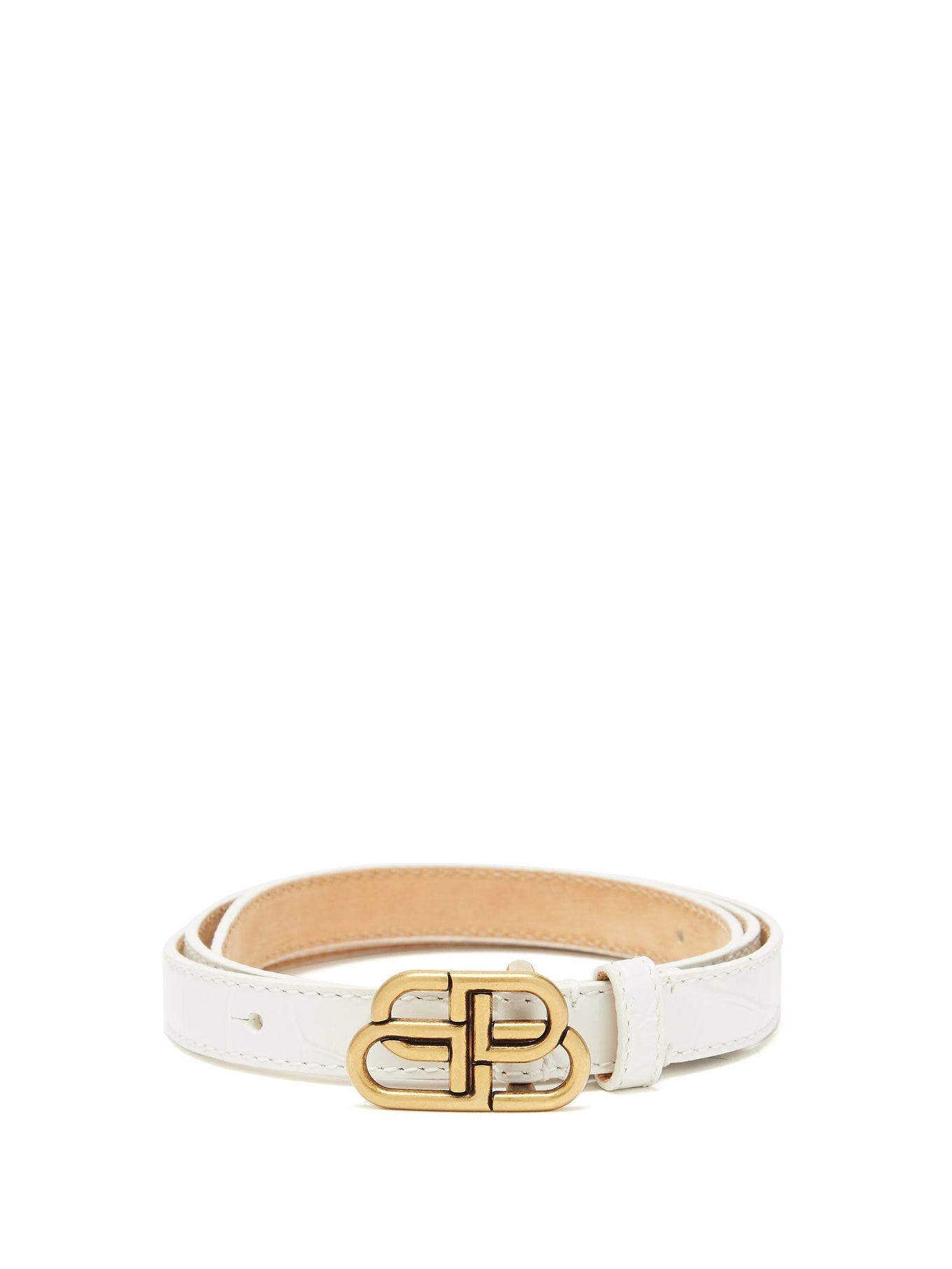 BB-plaque crocodile-effect leather belt | Matches (US)