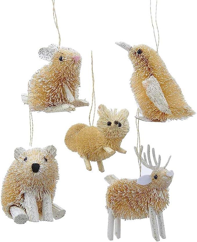 Kurt Adler 3.5-Inch Buri Winter Set of 5 Animal Ornaments, 5 Piece | Amazon (US)