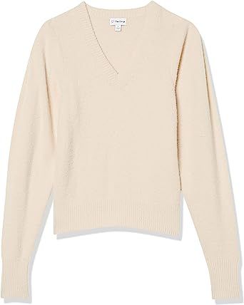 The Drop Women's Edith Pleated Shoulder V-neck Sweater | Amazon (US)