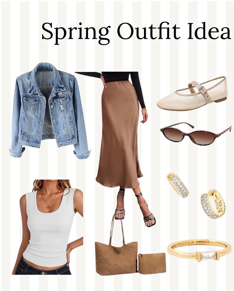 What to wear in your 40s? How to wear a silk satin skirt with a jean jacket. Love this casual yet sophisticated look  

#LTKootd #LTKMidsize #LTKspring