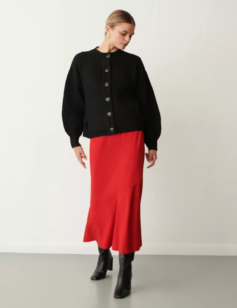 Jersey Seam Detail Midi A-Line Skirt | Marks & Spencer (UK)