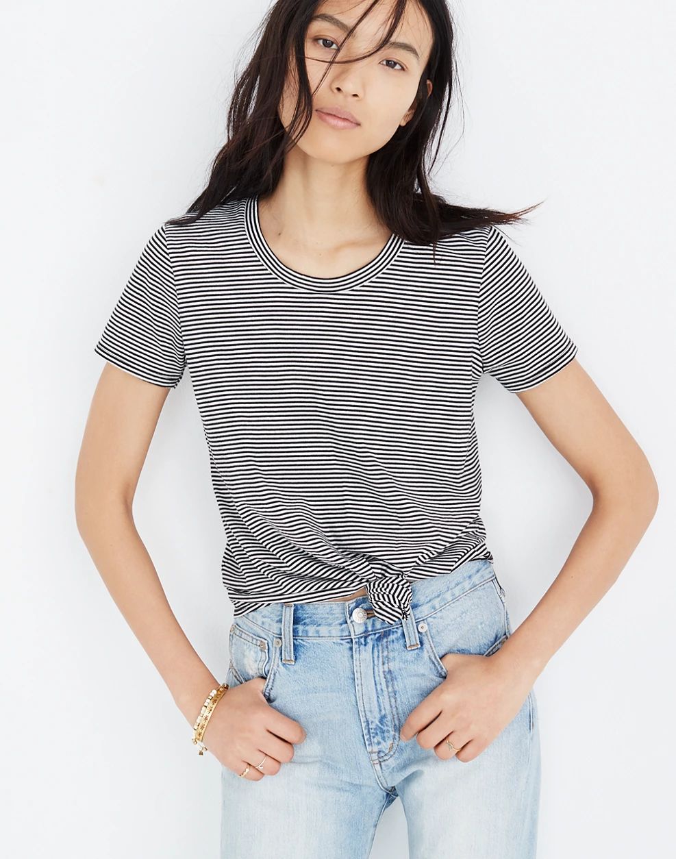 Knot-Front Tee in Stripe | Madewell
