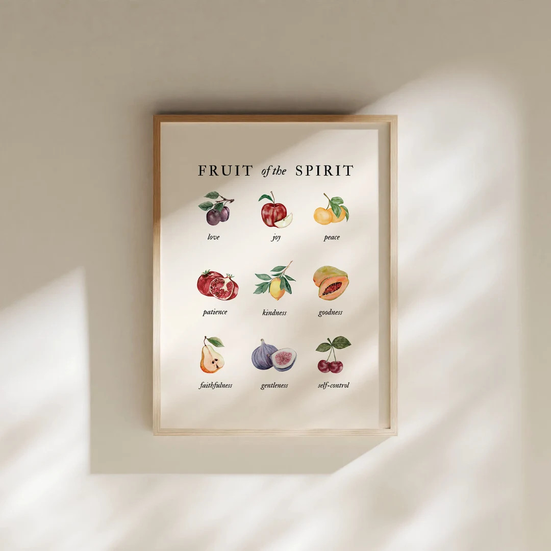 Fruit of the Spirit Wall Art, Scripture Wall Art Digital Download, Christian Home Decor, Vintage ... | Etsy (US)