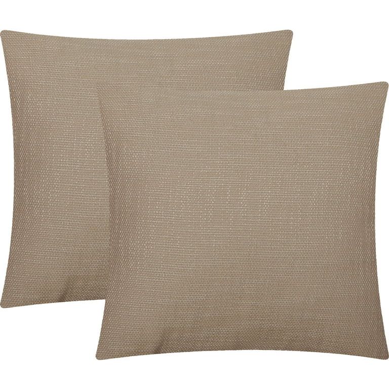 Mainstays Solid Texture Decorative Square Throw Pillow, 18" x 18", Tan, 2 Pack | Walmart (US)