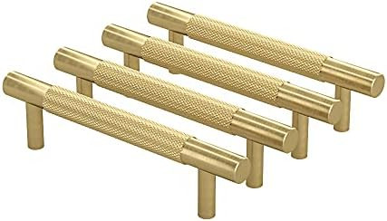 RZDEAL 4Pcs Solid Brass Cabinet Pulls Kitchen Cupboard Handles Modern Drawer Pulls Bathroom Cabinet  | Amazon (US)