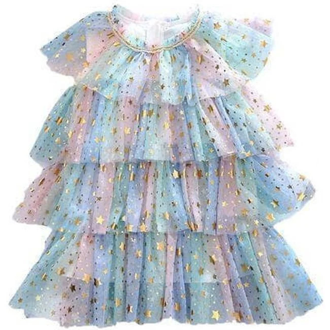 Pastel Stars Dress, Rainbow - Lola + The Boys Dresses | Maisonette | Maisonette