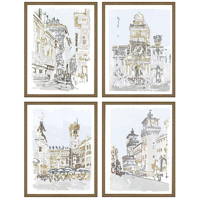 Street Scenes 19"W x 25"H Framed Art Set of 4 - #7906K | Lamps Plus | Lamps Plus