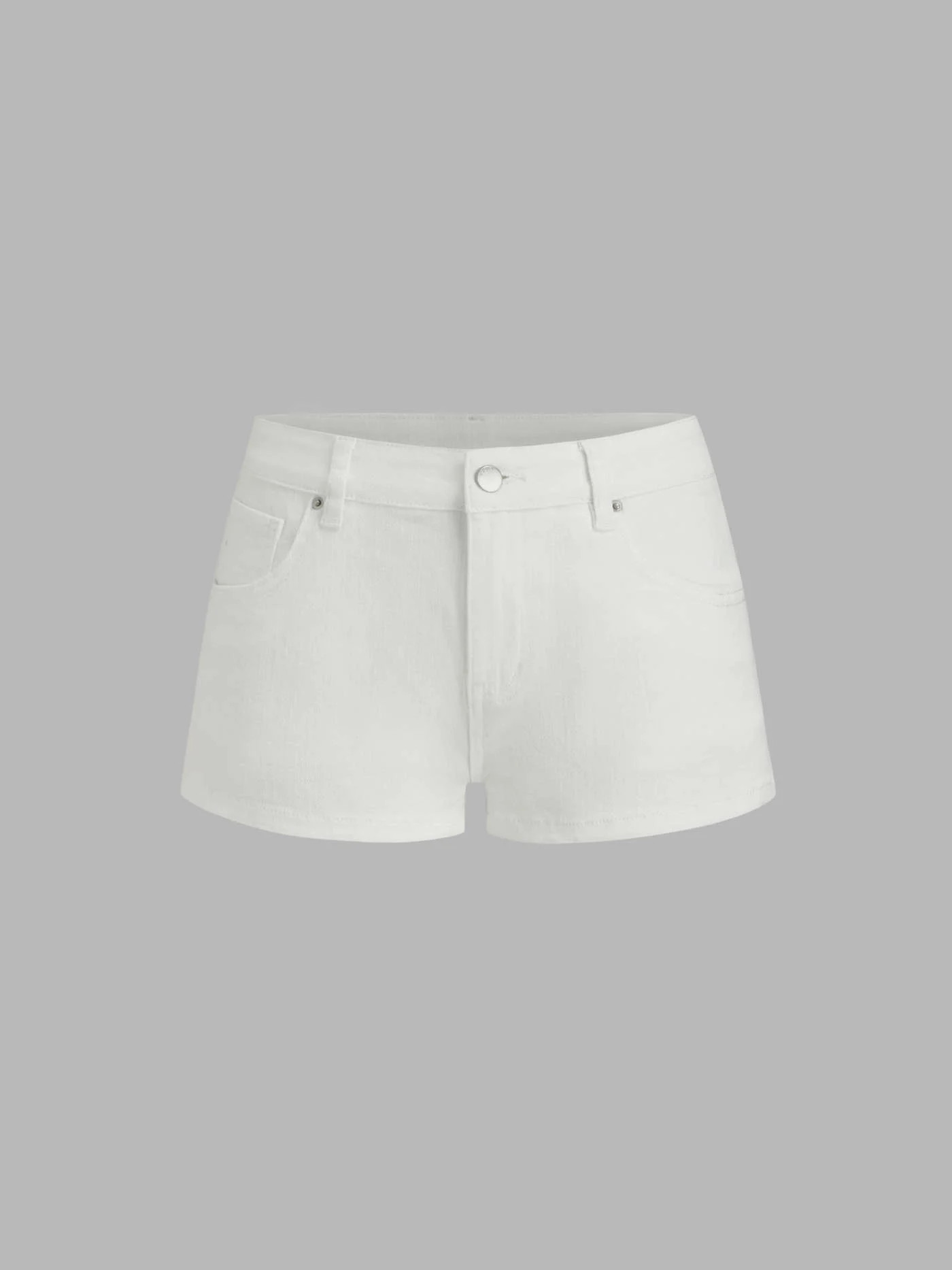 Denim Mid Rise Washed Metal Detail Riding Shorts $32.90Flash Shipping | Cider
