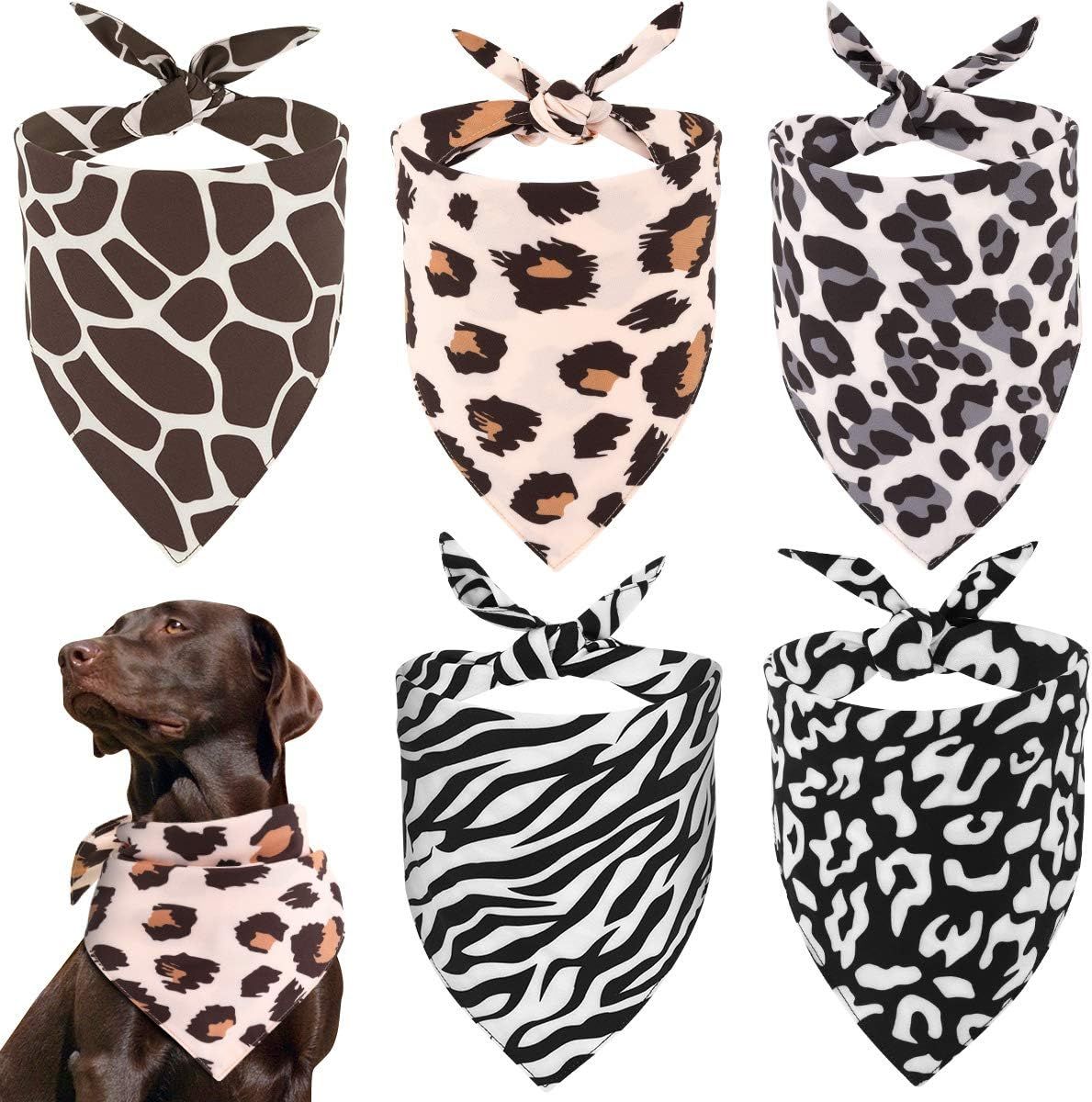 Pawaboo Dog Bandana 5 Pack, Reversible Washable Animal Pattern Soft Pet Scarfs Kerchief, Breathab... | Amazon (US)