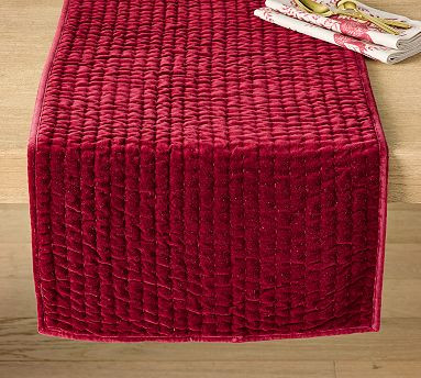 Quilted Velvet Table Runner | Pottery Barn (US)