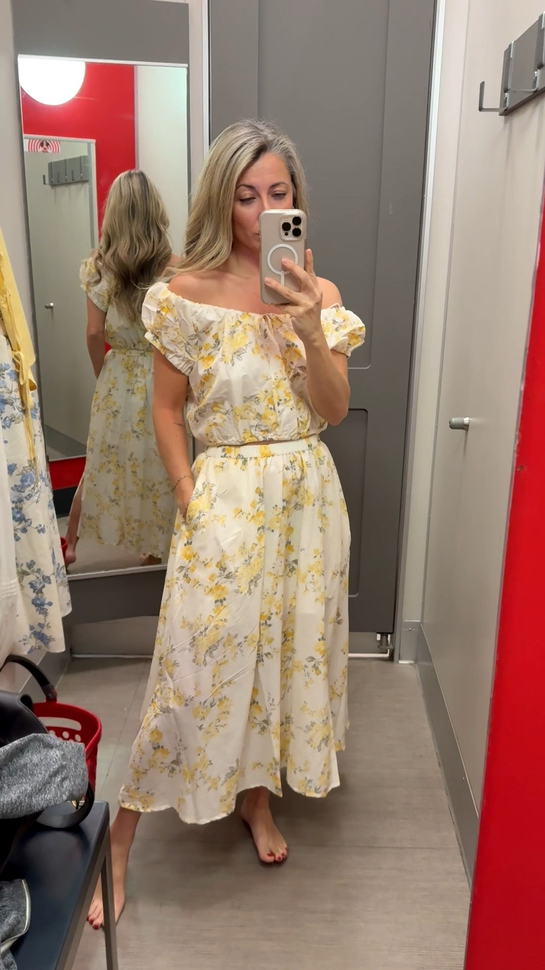 This yellow two piece set from Target’s. We western edition is to die for and perfect for the rodeo! Just spice it up with some cowboy boots! Wear the top off the shoulder or not! Wearing an XS in top and bottom! 

#LTKootd #LTKOver40 #LTKPetite